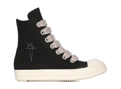 Rick Owens DRKSHDW SS26 Jumbolace Sneaks 13oz Overdyed Denim "Black/Pearl/Milk"