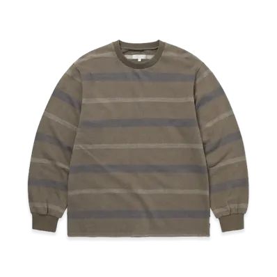 thisisneverthat Brushed Striped L/S Tee "Olive"