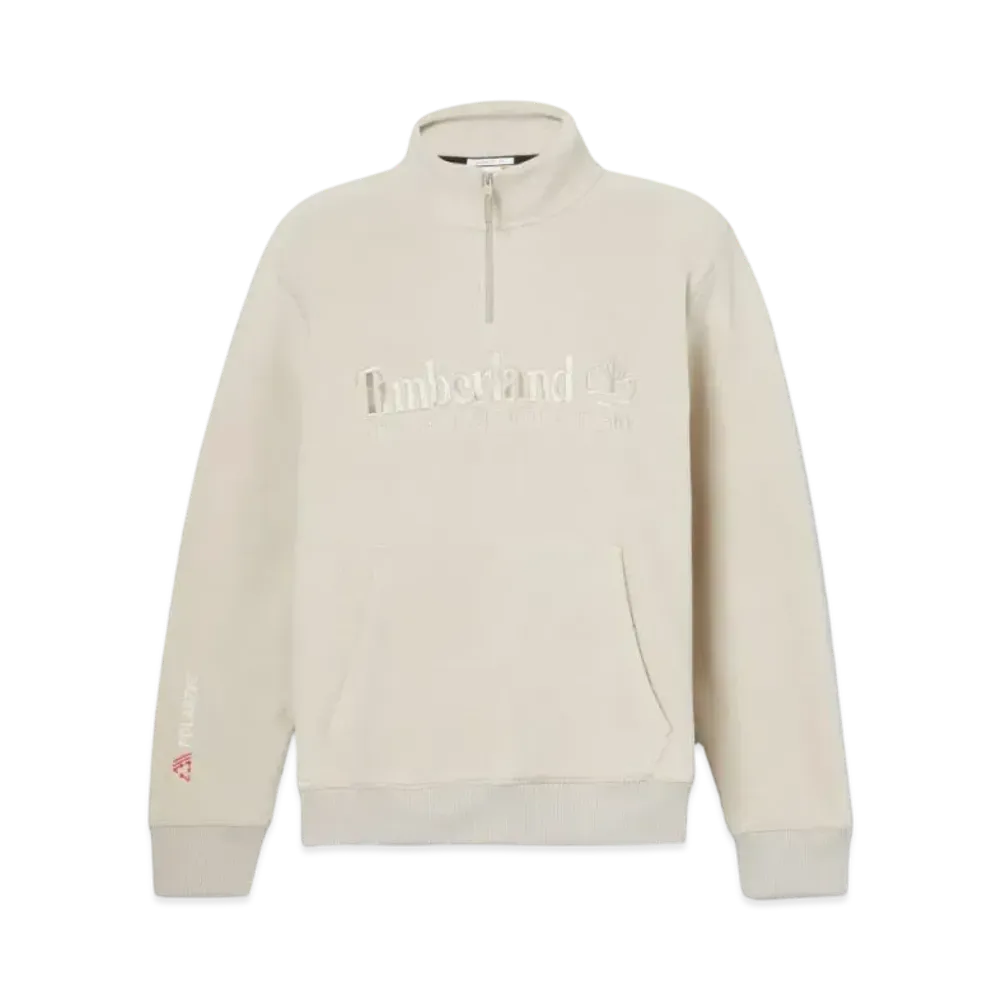 Timberland Men's Quarter Zip Polartec Liner Logo Sweatshirt "Island Fossil"