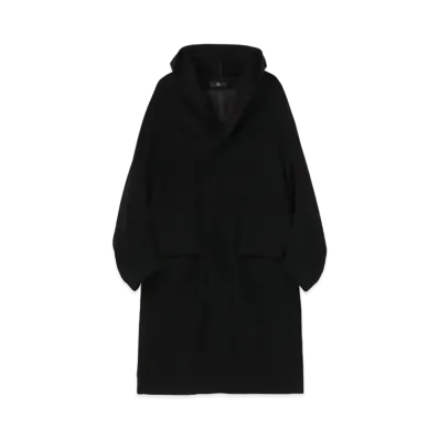 Yohji Yamamoto Y's WOOL AIRY MOSSER HOODED COAT "Black"