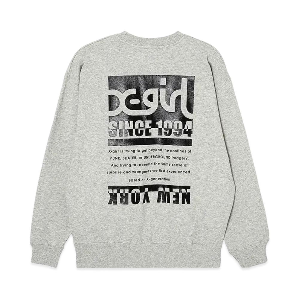 X-Girl Bicolor Box Logo Sweat Top "Ash"