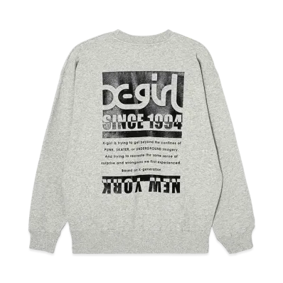 X-Girl Bicolor Box Logo Sweat Top "Ash"