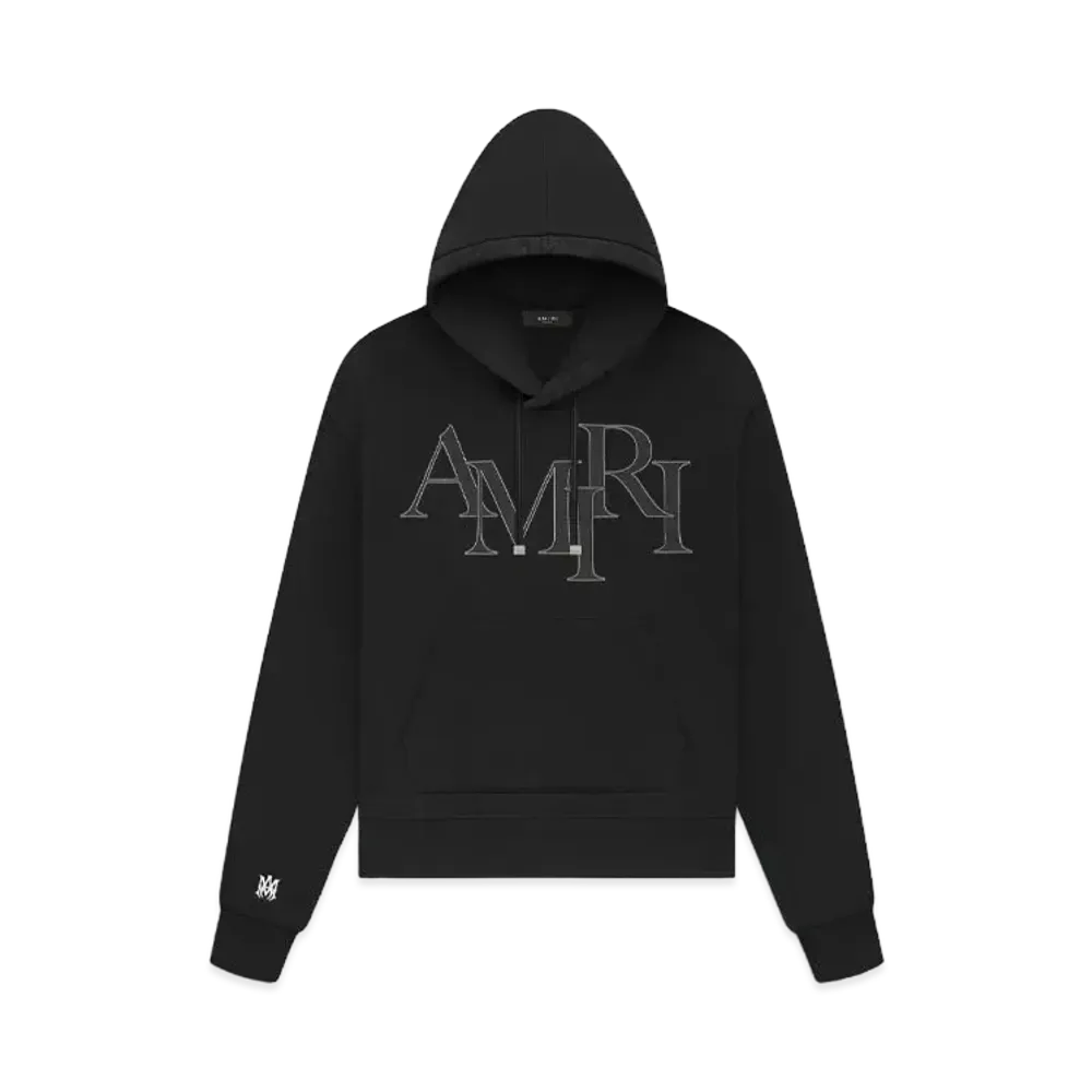 AMIRI Staggered Logo Hoodie "Black"