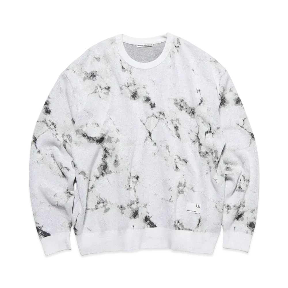 uniform experiment Marble Jacquard Knit "White"