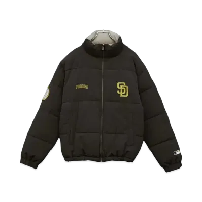 MLB Reversible Oversized Stand Padded Jacket "Dark Brown"