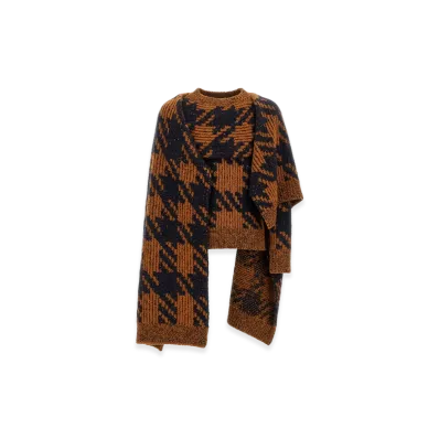 DRIES VAN NOTEN Wool Scarf "Brown"
