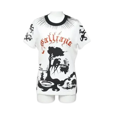John Galliano Animal Print T Shirt "White"
