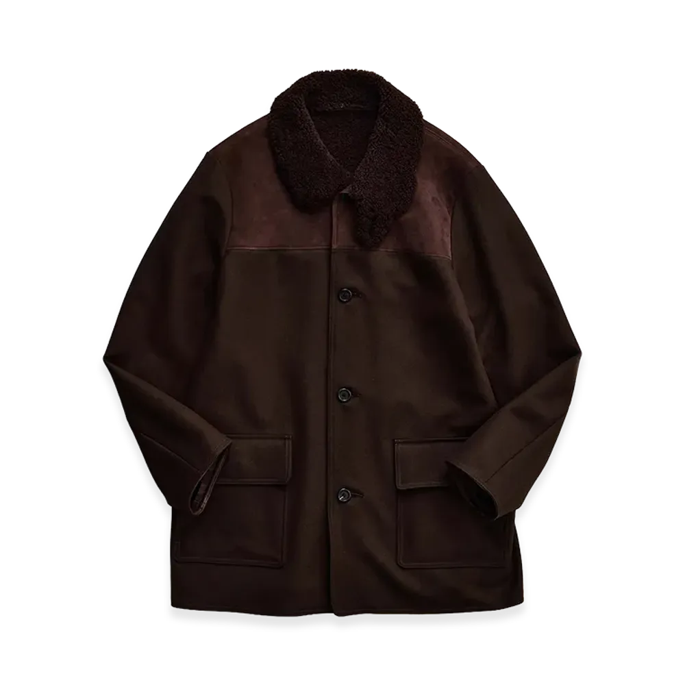 NICENESS Gregory Mouton Collar Donkey Coat "Olive Drab"