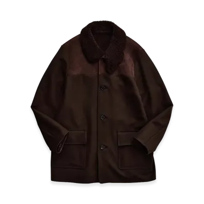 NICENESS Gregory Mouton Collar Donkey Coat "Olive Drab"