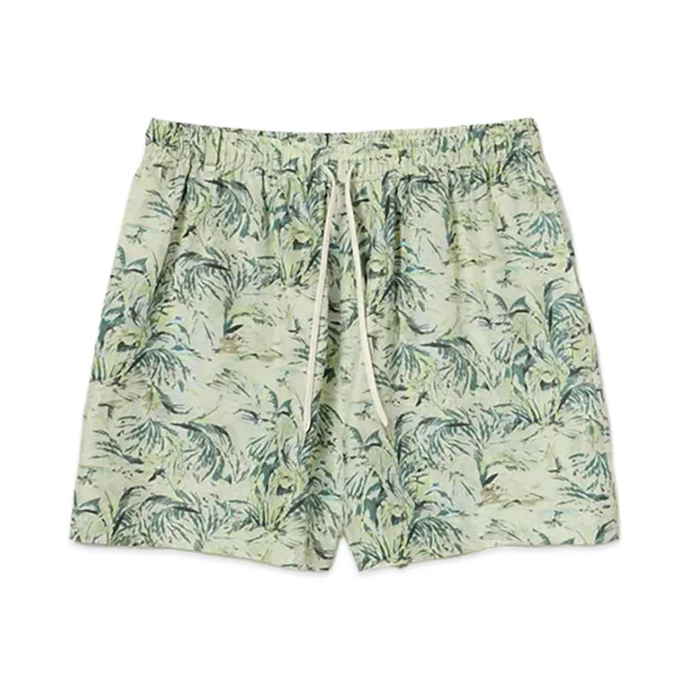 AURALEE Printed Airy Silk Shorts "Pale Green"