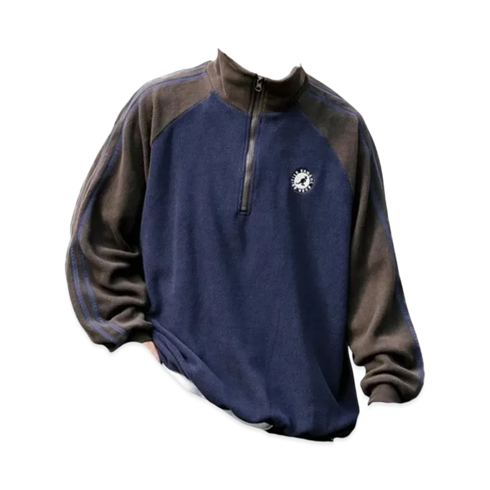 KANGOL Rocky Monroe Exclusive Micro Fleece Half Zip Sweatshirt "Navy2"