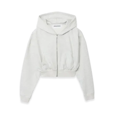 GOD ONLY KNOWS Cropped Sweat Hoodie "Heather White"