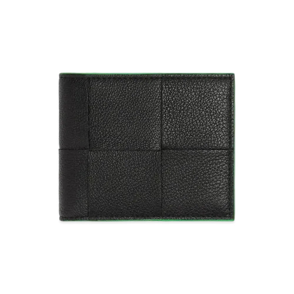 Bottega Veneta Bi-Fold Wallet With Coin Purse "Black/Parakeet"