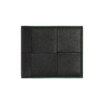 Bottega Veneta Bi-Fold Wallet With Coin Purse "Black/Parakeet"