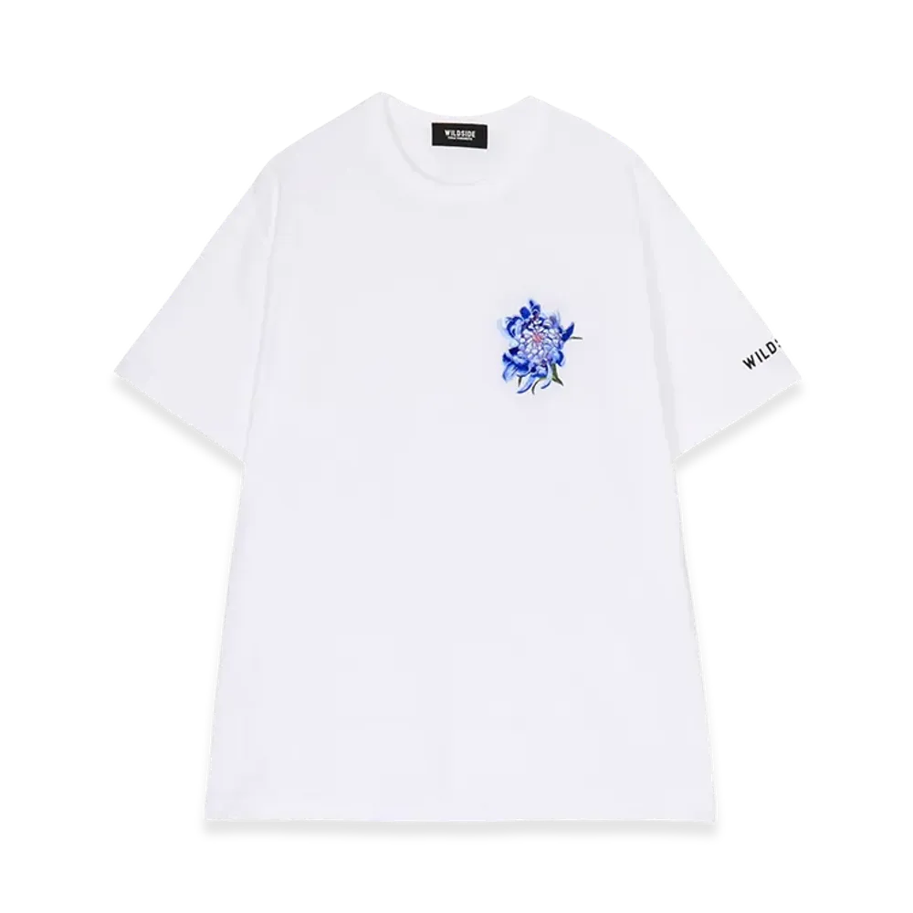 WILDSIDE YOHJI YAMAMOTO Embroidery Lily T-shirt "White"