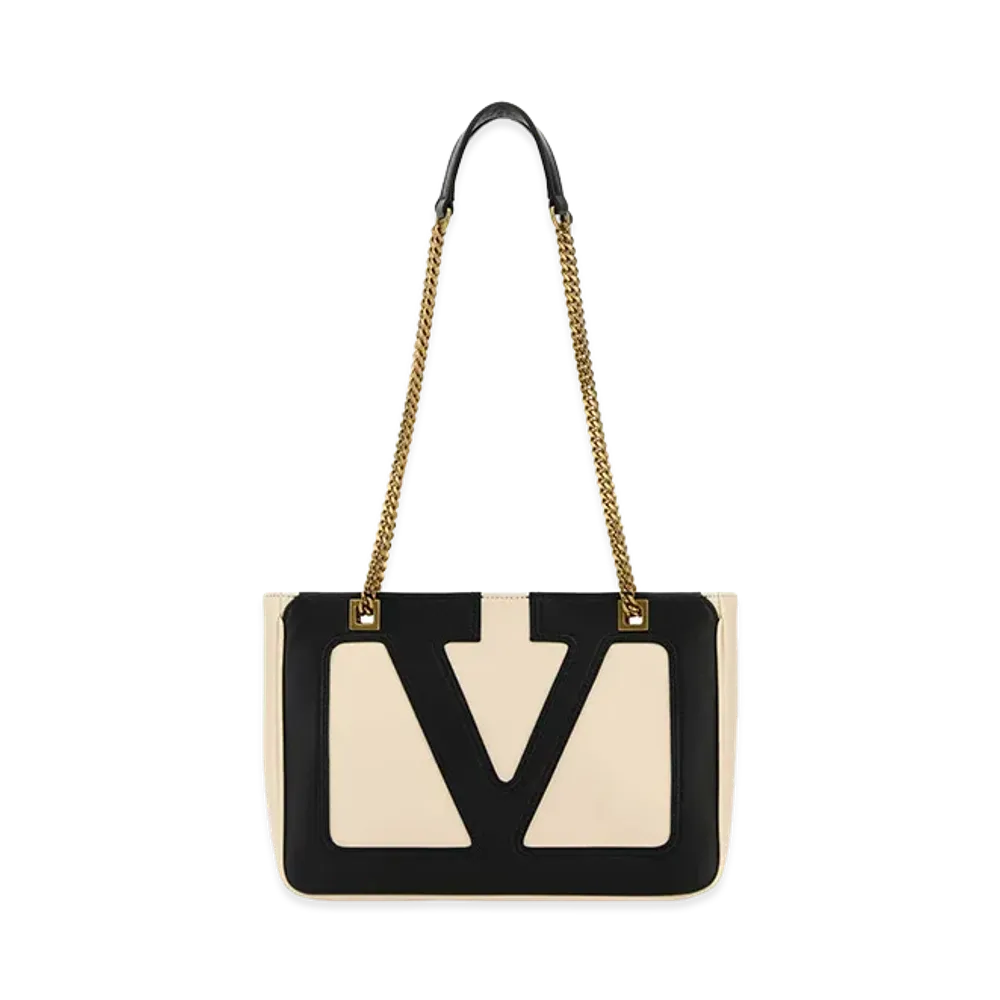 Valentino Nappa Leather Small Viva Superstar Shoulder Bag "Ivory/White"