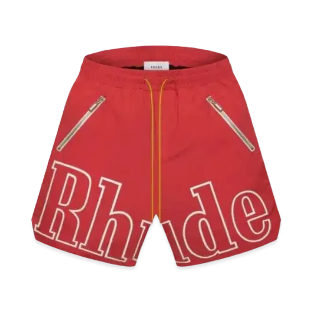 RHUDE RH Logo Shorts "Red"