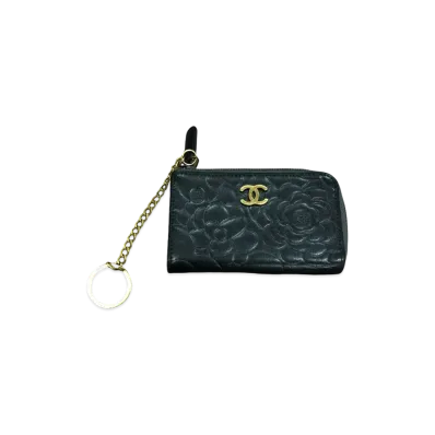 CHANEL Camellia Coco Coin Case "Black"