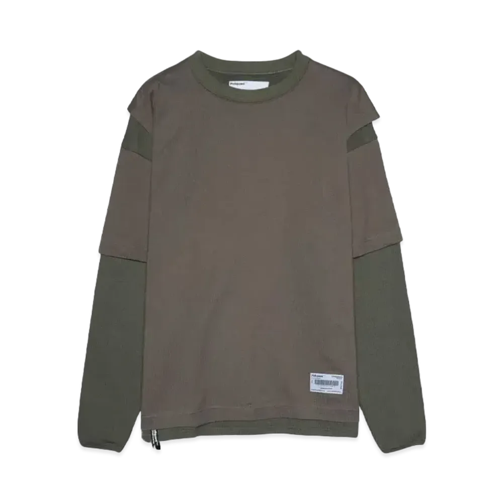 Poliquant THE LAYERED L/S SWEAT SHIRT
 "OLIVE"