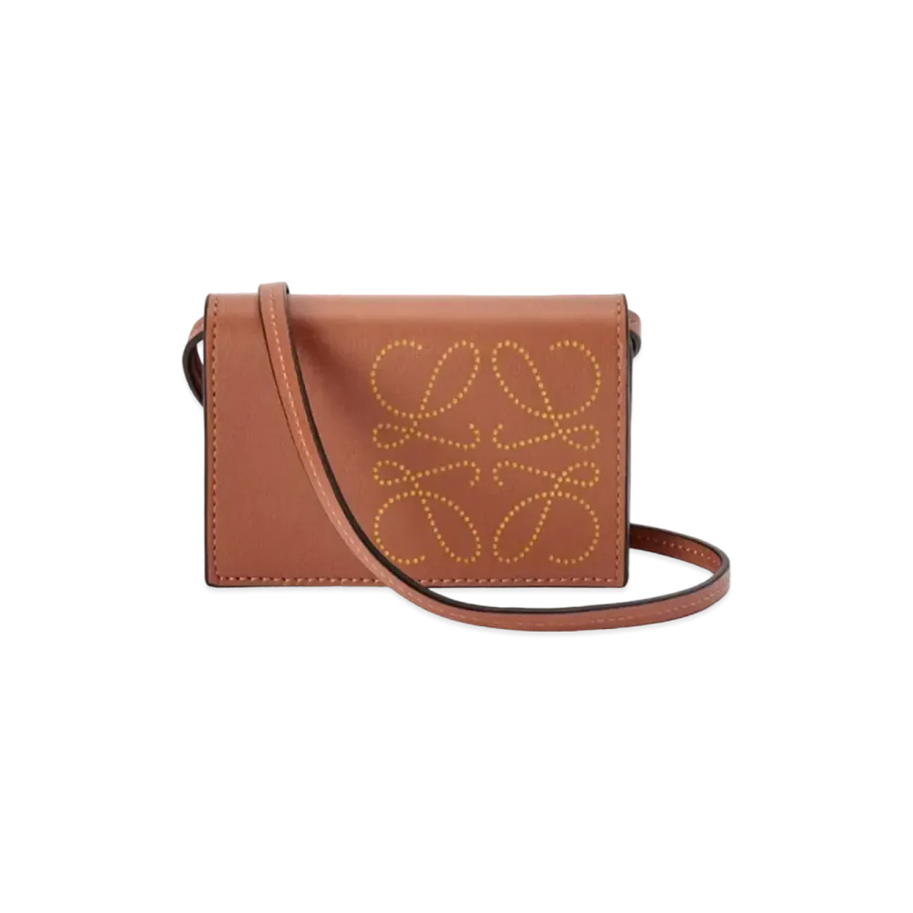 LOEWE Brand Cardholder In Classic Calfskin "Tan / Ochre"