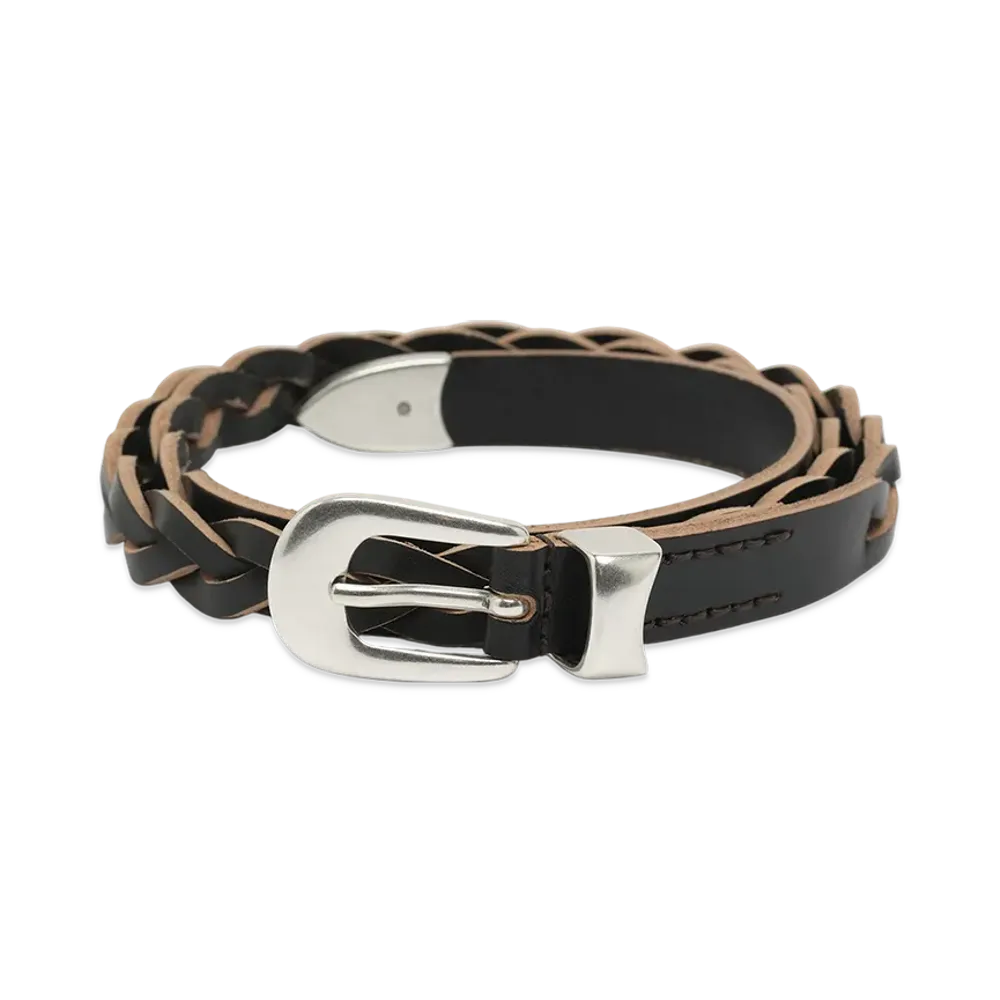 OUR LEGACY Women's 2 Cm Braided Belt "Black Leather"