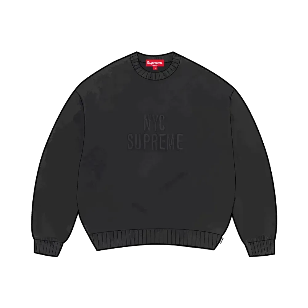 Supreme Overdyed Raised Sweater "Black"