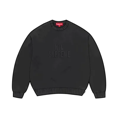 Supreme Overdyed Raised Sweater "Black"
