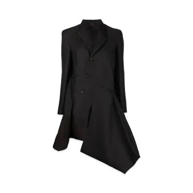 COMME des GARCONS Asymmetric Hem Coat "Black"