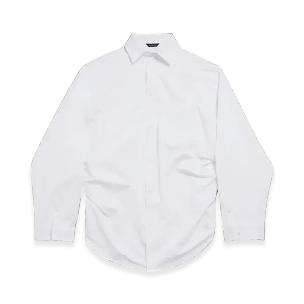 BALENCIAGA Women's Asymmetric Shirt Large Fit "White"
