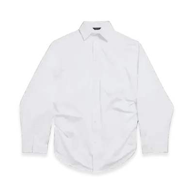 BALENCIAGA Women's Asymmetric Shirt Large Fit "White"