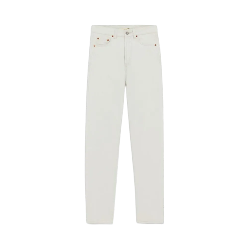 Saint Laurent Women's Slim-Fit Jeans "Chalk White"