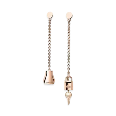 Hermes Kelly Clochette Earrings "Pink Gold"