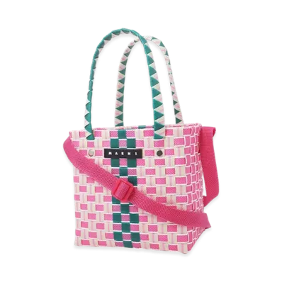 MARNI Kids MW73F Box Basket With Strap "Pink/Green"