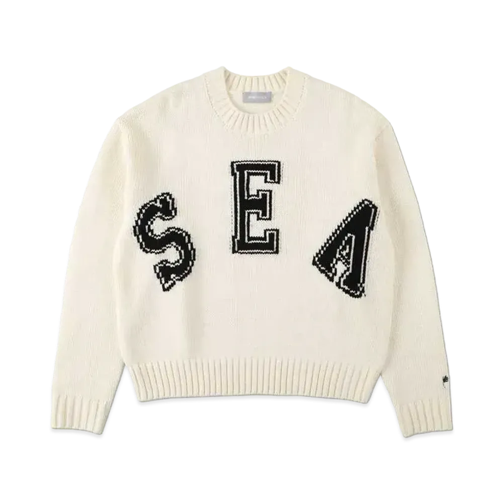 WIND AND SEA LETTERED CREWNECK SWEATERN "White"