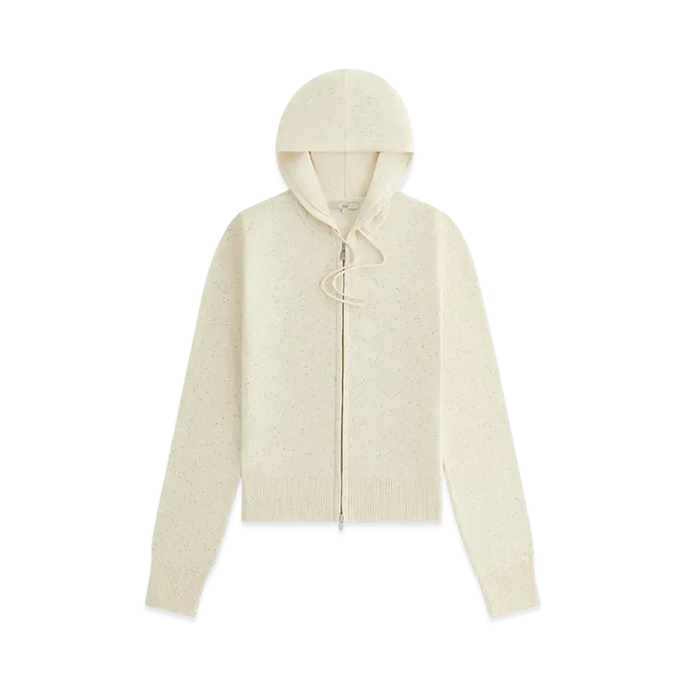 Kith Women Faryn Sequined Hooded Zip Sweater "Sandrift"