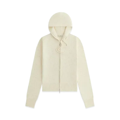 Kith Women Faryn Sequined Hooded Zip Sweater "Sandrift"