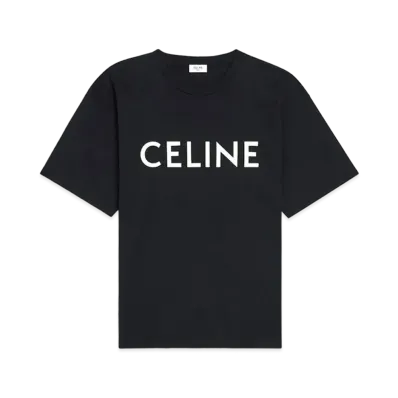 CELINE Women's Celine Loose T-shirt In Cotton Jersey "Black/White"