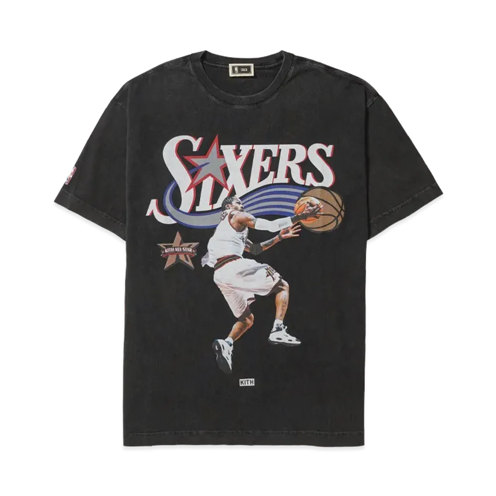 Kith x NBA All-Star Philadelphia 76ers Allen Iverson Vintage Tee "Black"