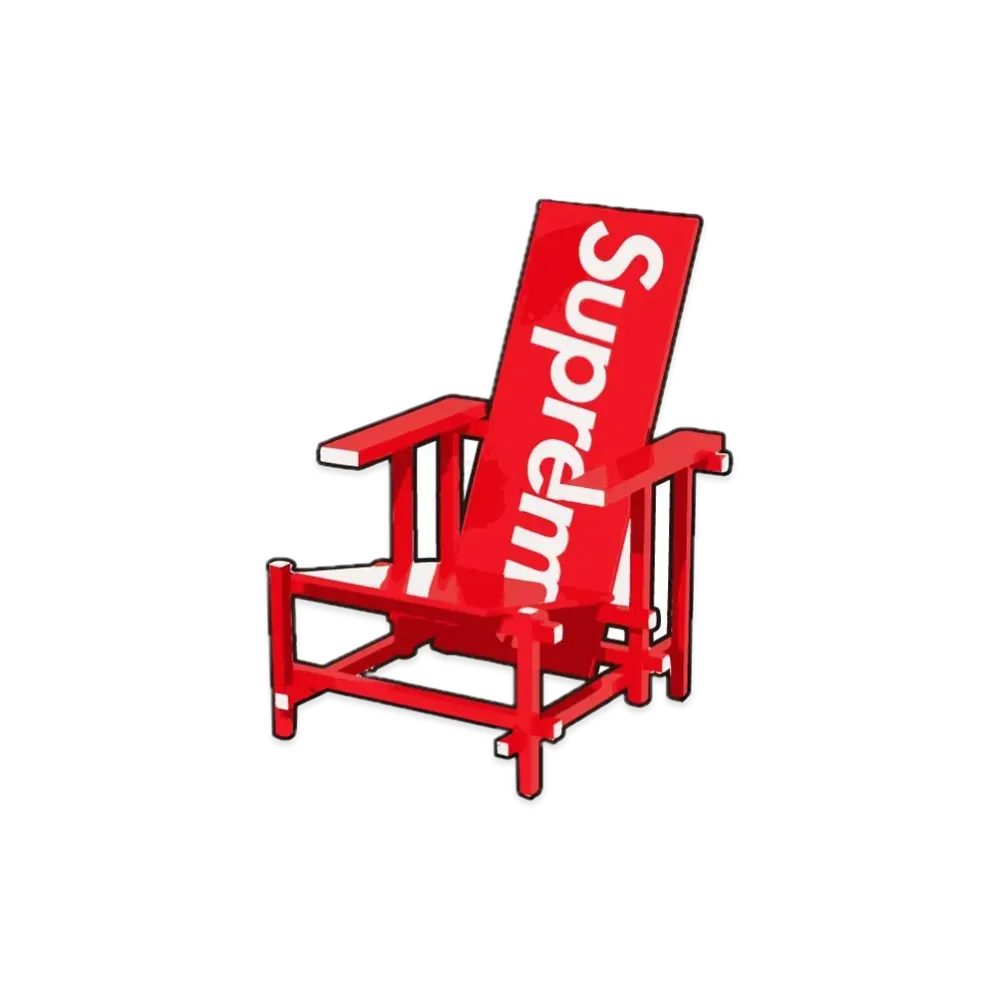Supreme x Gerrit Rietveld Red Blue Chair for Cassina "Red"