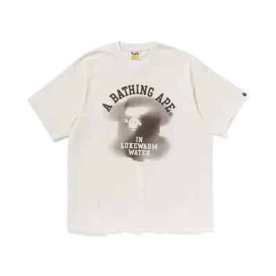 A BATHING APE Water Print College Logo Relaxed Fit Tee "Ivory"