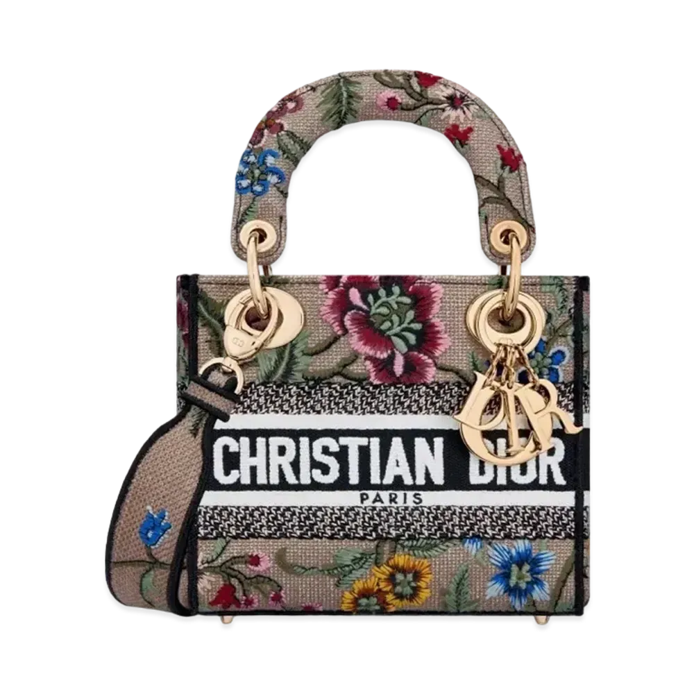 Dior Lady D-Lite Mini Bag Dior Petites Fleurs Embroidery "Multicolor"