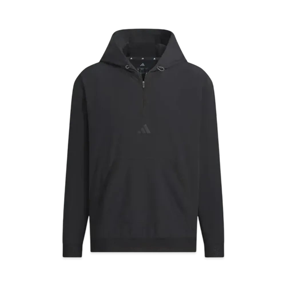 adidas Beyond the Course Water Repellent Ripstop Half Zip Long Sleeve Hoodie "Black"