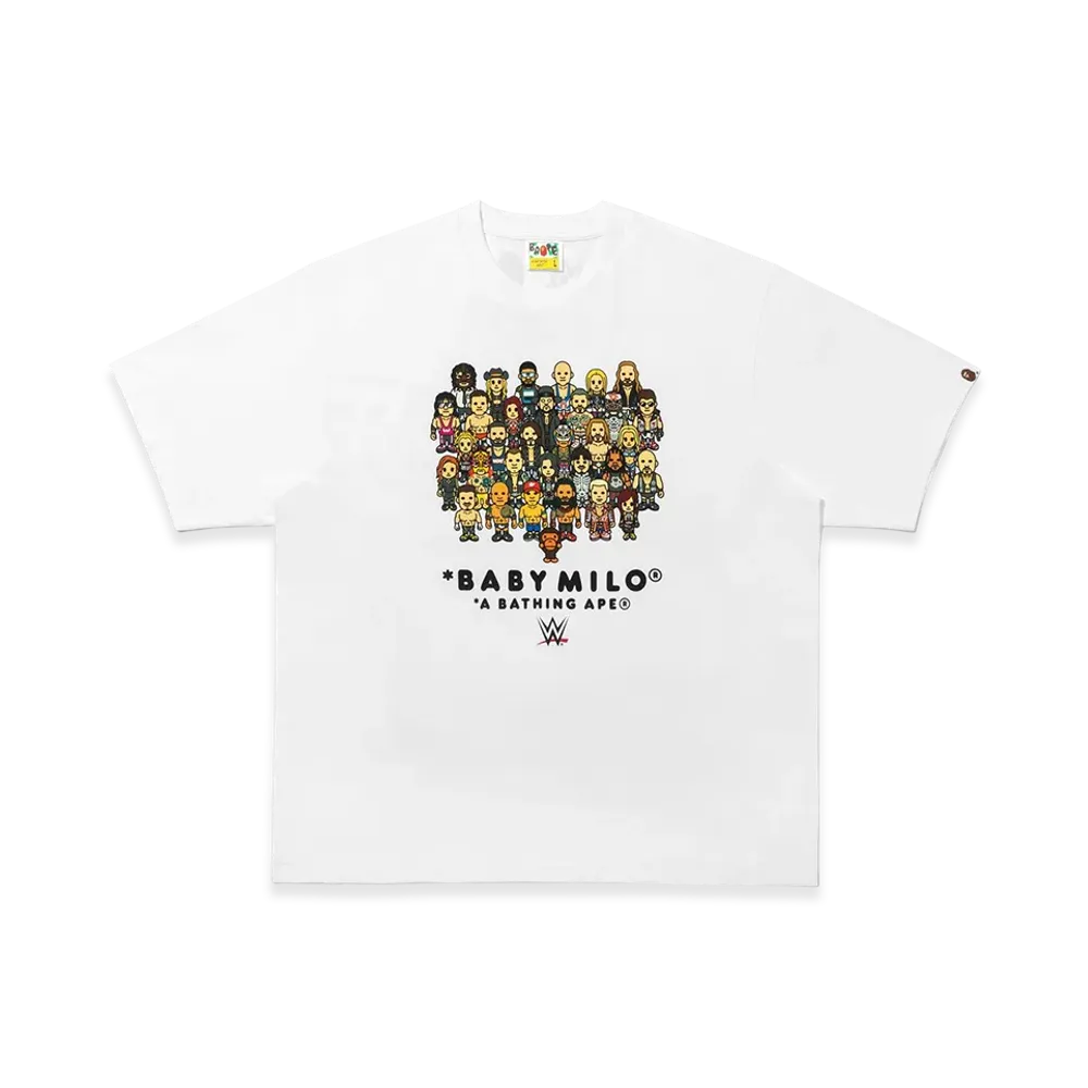 A BATHING APE x WWE Wrestlers Baby Milo Relaxed Fit Tee "White"