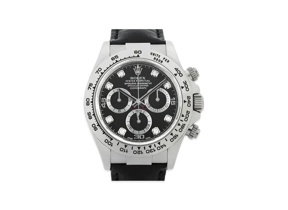 ROLEX Cosmograph Daytona 8P Diamonds "Black/White Gold"