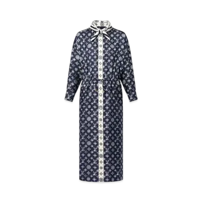 Louis Vuitton Women's Monogram Silk Dress "Encre"