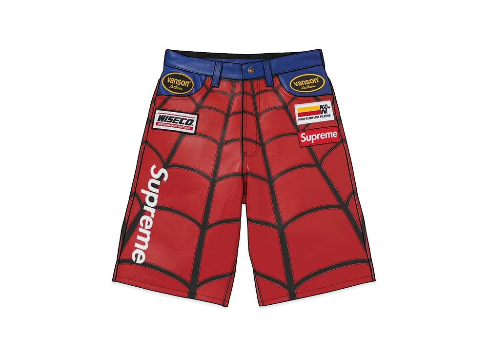 Supreme x Vanson Leathers Spider-Man Short 