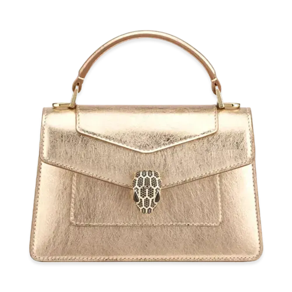 BVLGARI Serpenti Forever Mini Top Handle Bag "Light Gold"