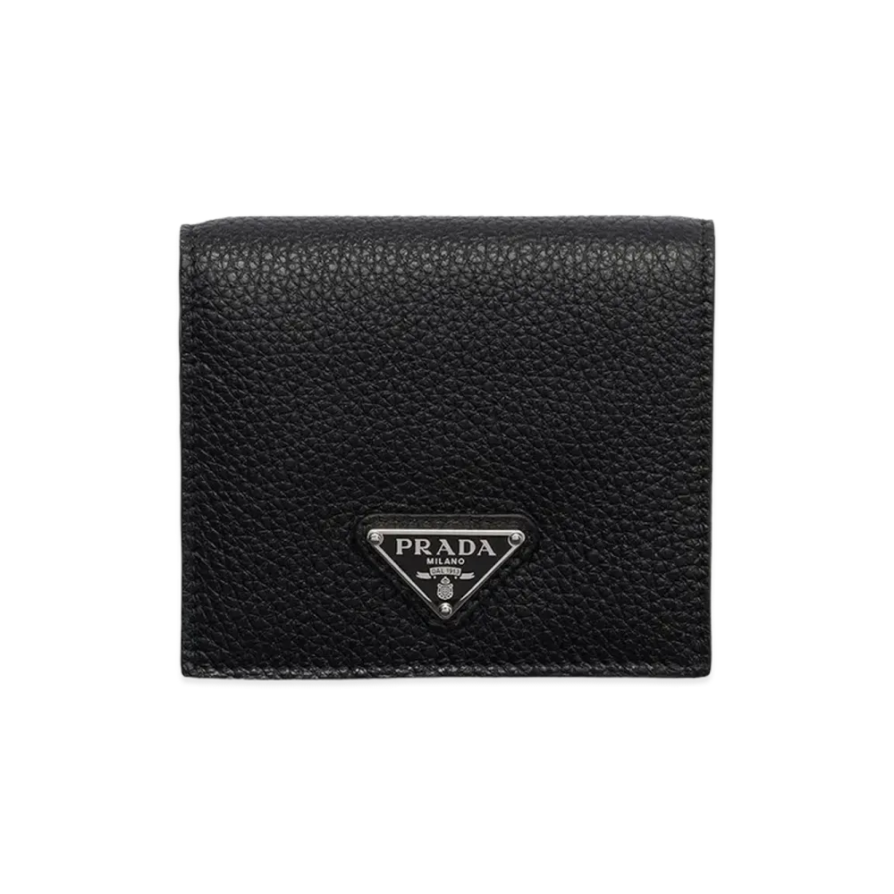 PRADA Leather Wallet "Black/Loden Green"