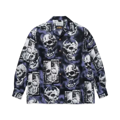 WACKO MARIA 56 TATTOO STUDIO / HAWAIIAN SHIRT "Navy"