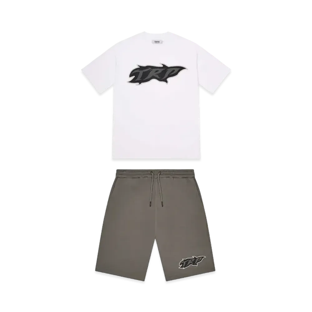 TRAPSTAR TRP Flame Short Set "White/Khaki"